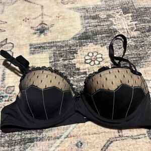 Adore Me black lace push up bra